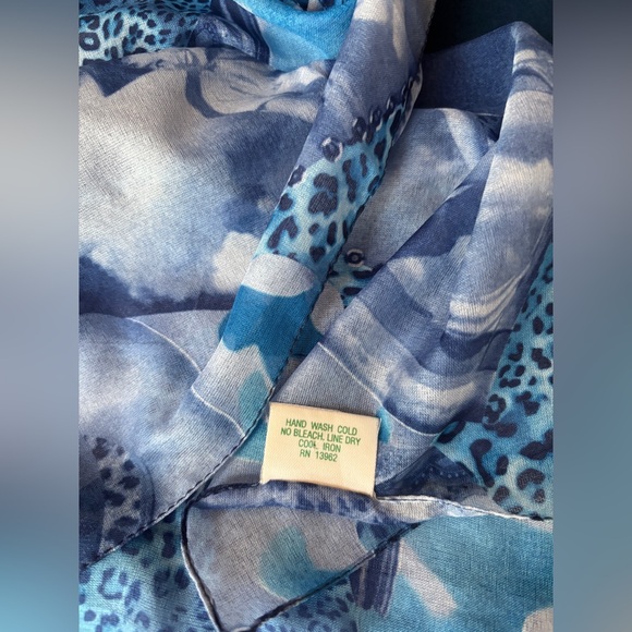 Vintage Blue Cowgirl and Leopard Print Scarf, made in Italy - Picture 6 of 9